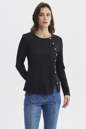Polera Mujer Escote Recto Negro