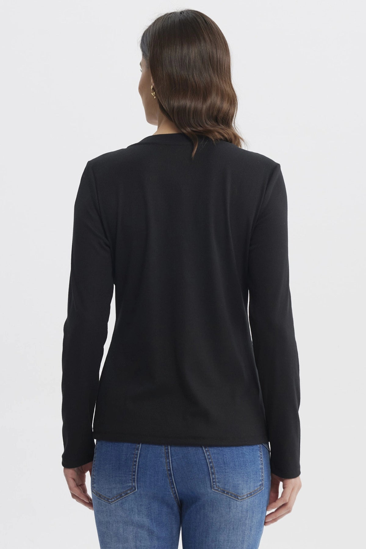 Polera Mujer Escote Recto Negro