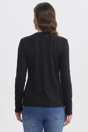Polera Mujer Escote Recto Negro