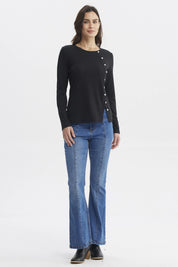 Polera Mujer Escote Recto Negro