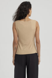 Polera Mujer Con Dobles Abertura Camel