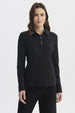 Polera Mujer Cuello Camisero Negro