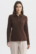 Polera Mujer Cuello Camisero Café