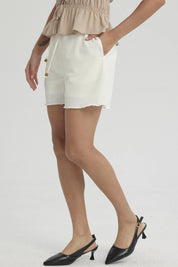 Short Mujer Pretina Elasticada Crema
