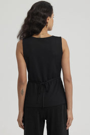 Polera Mujer Texturizada 3 Botones Negro