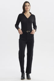 Pantalón Mujer Cotelé Calce Slim Negro
