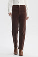 Pantalón Mujer Cotelé Calce Slim Café Oscuro