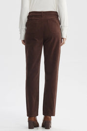 Pantalón Mujer Cotelé Calce Slim Café Oscuro