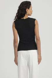 Polera Mujer Texturizada Negro