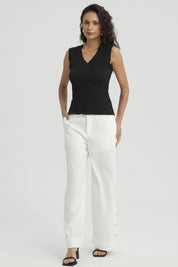 Polera Mujer Texturizada Negro