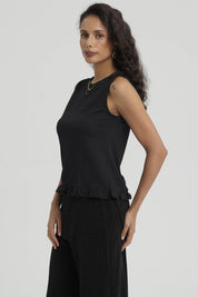 Polera Mujer Basta Con Vuelos Negro