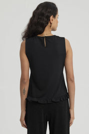 Polera Mujer Basta Con Vuelos Negro