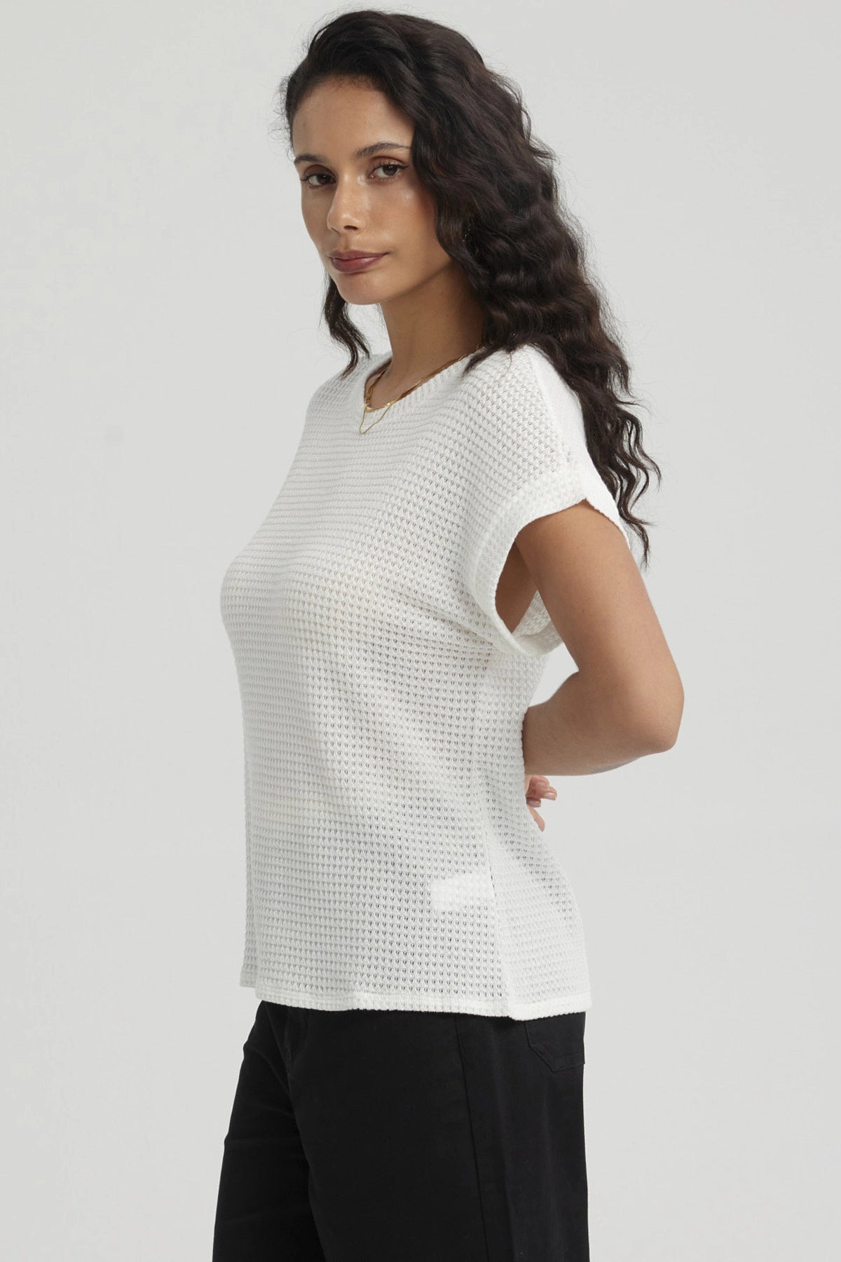 Polera Mujer Textura Crudo