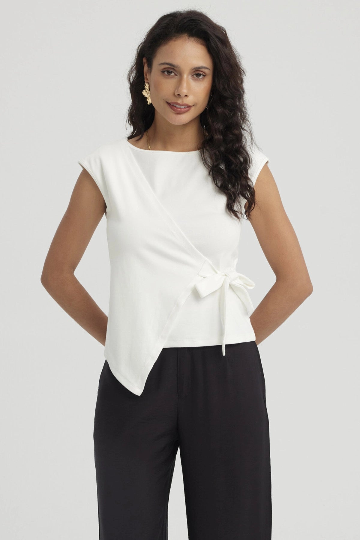 Polera Mujer Con Bote Escote Cruz Crudo