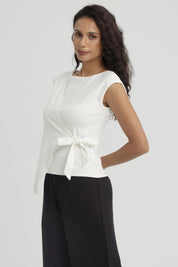 Polera Mujer Con Bote Escote Cruz Crudo