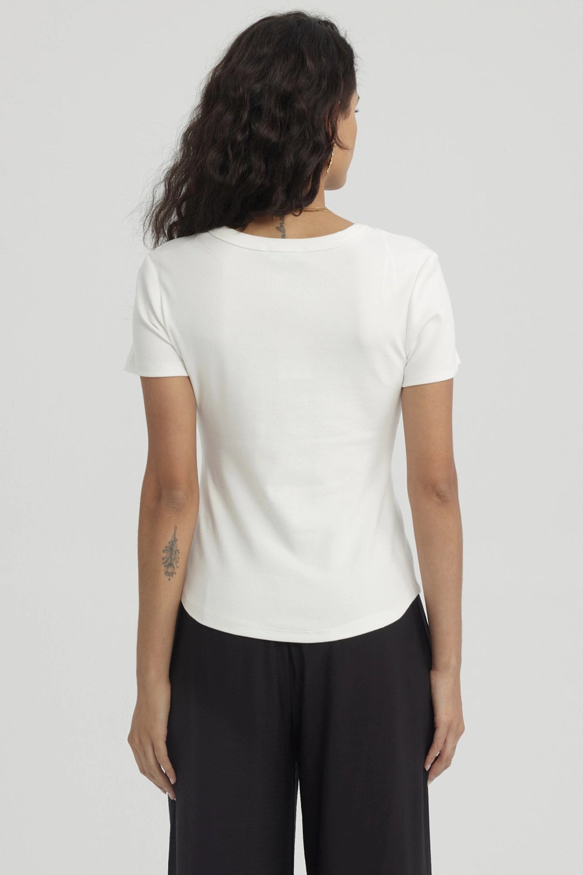 Polera Mujer Lisa Rib Crudo