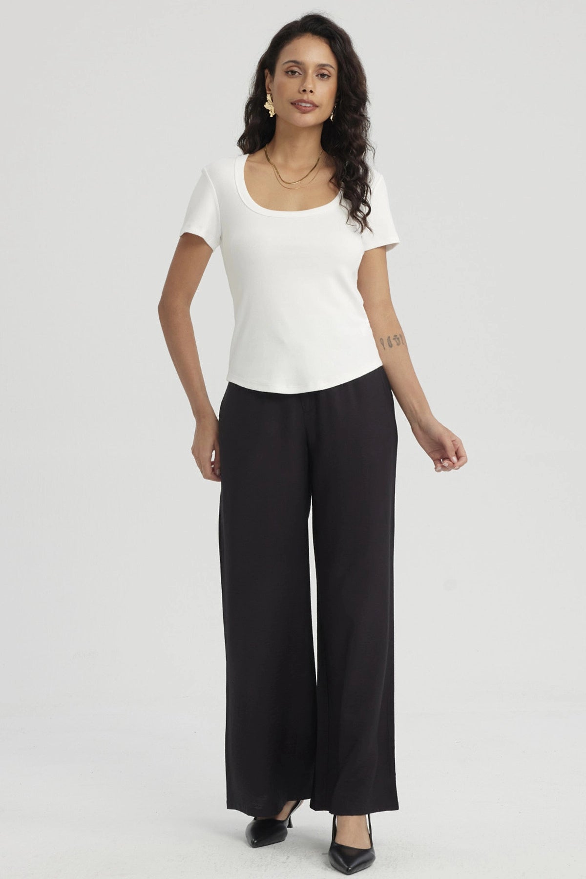 Polera Mujer Lisa Rib Crudo