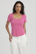 Polera Mujer Lisa Rib Fucsia