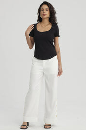 Polera Mujer Lisa Rib Negro