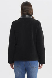 Polar Mujer Cotelé Canesú Y Bolsillo Negro