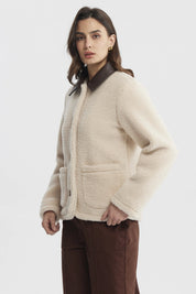 Polar Mujer Cotelé Canesú Y Bolsillo Beige