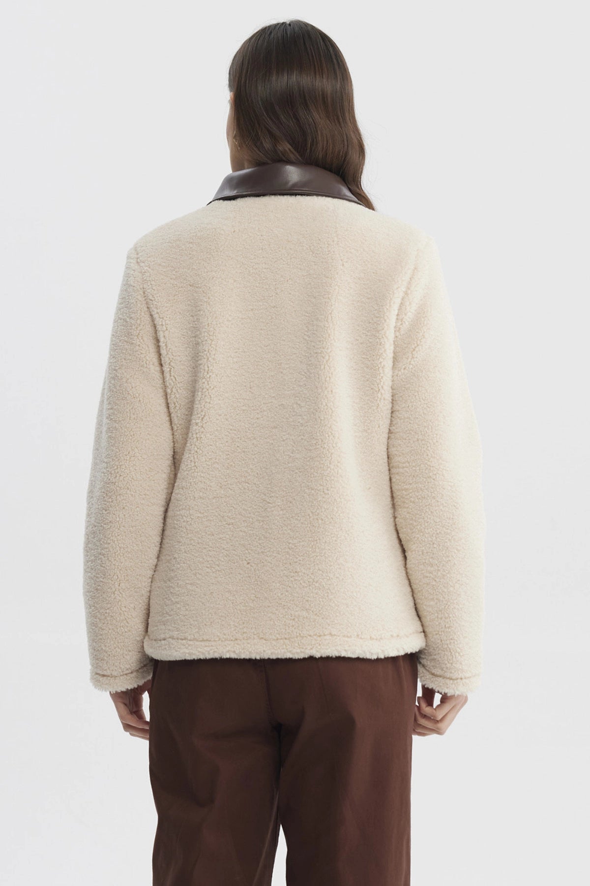 Polar Mujer Cotelé Canesú Y Bolsillo Beige