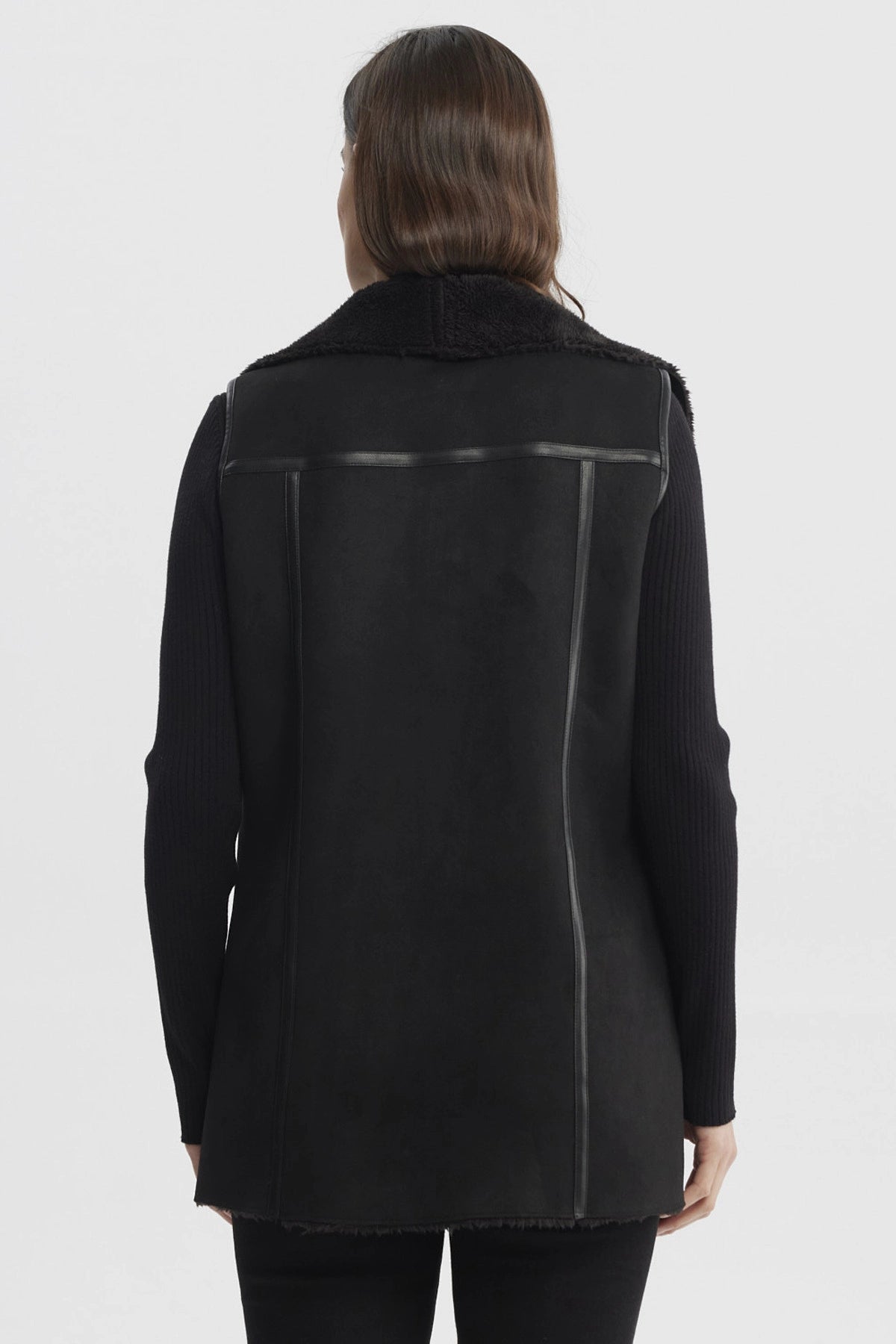 Polar Mujer Corto Antelina Solapa Ancha Negro