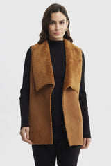 Polar Mujer Corto Antelina Solapa Ancha Camel