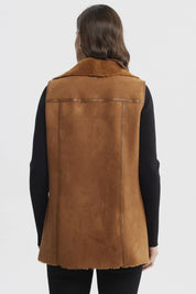 Polar Mujer Corto Antelina Solapa Ancha Camel