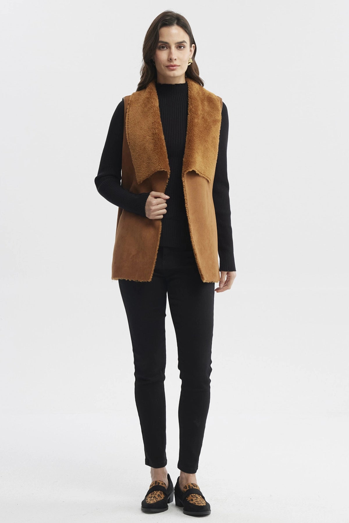 Polar Mujer Corto Antelina Solapa Ancha Camel
