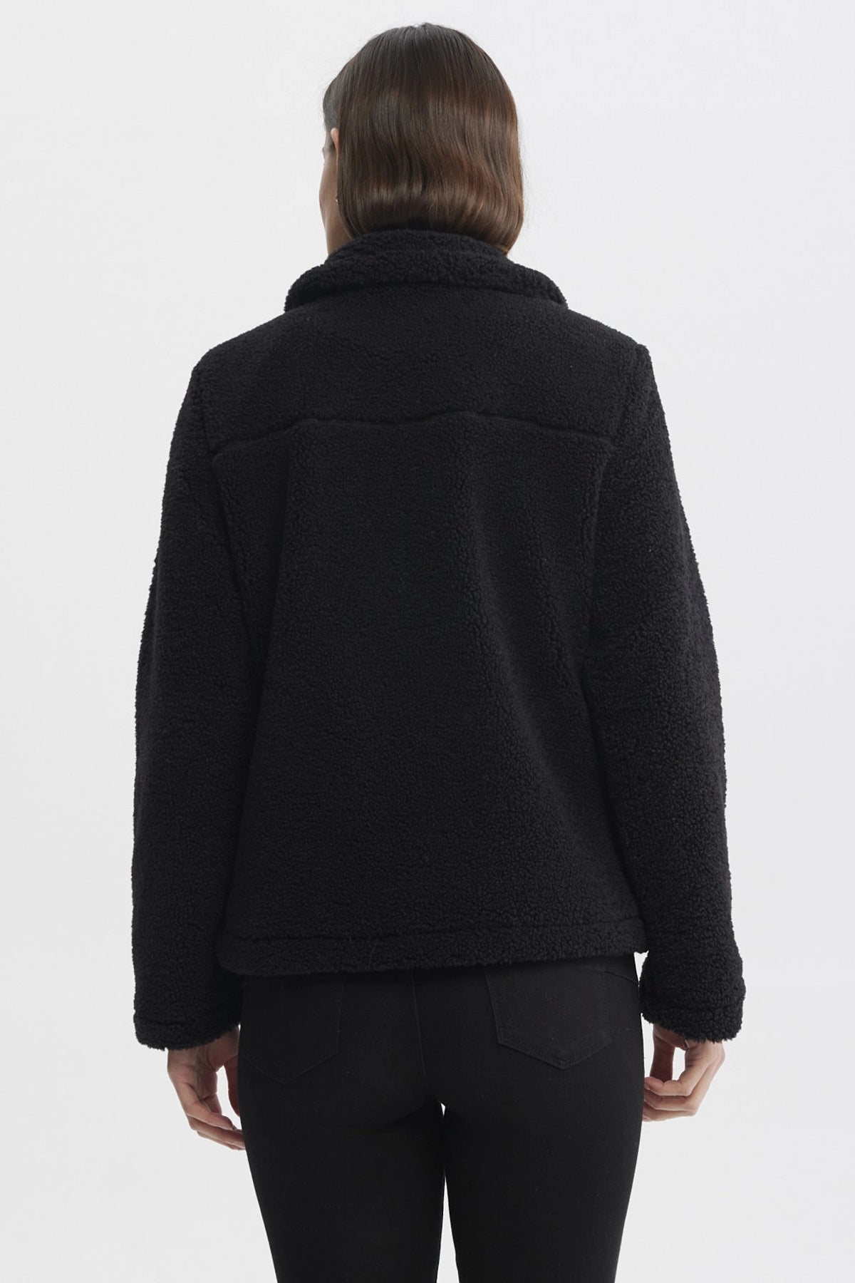 Polar Mujer Tipo Chaqueta Cuello Alto Negro