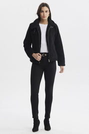 Polar Mujer Tipo Chaqueta Cuello Alto Negro