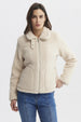 Polar Mujer Tipo Chaqueta Cuello Alto Beige