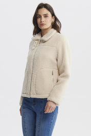 Polar Mujer Tipo Chaqueta Cuello Alto Beige