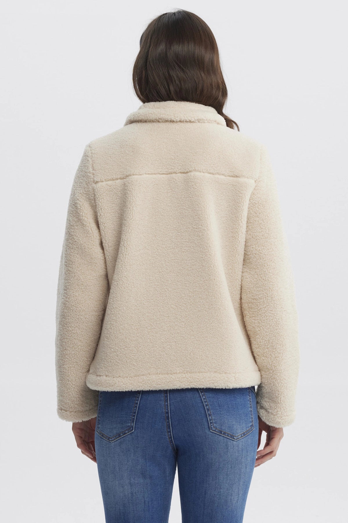Polar Mujer Tipo Chaqueta Cuello Alto Beige