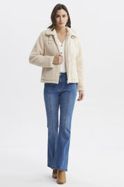 Polar Mujer Tipo Chaqueta Cuello Alto Beige