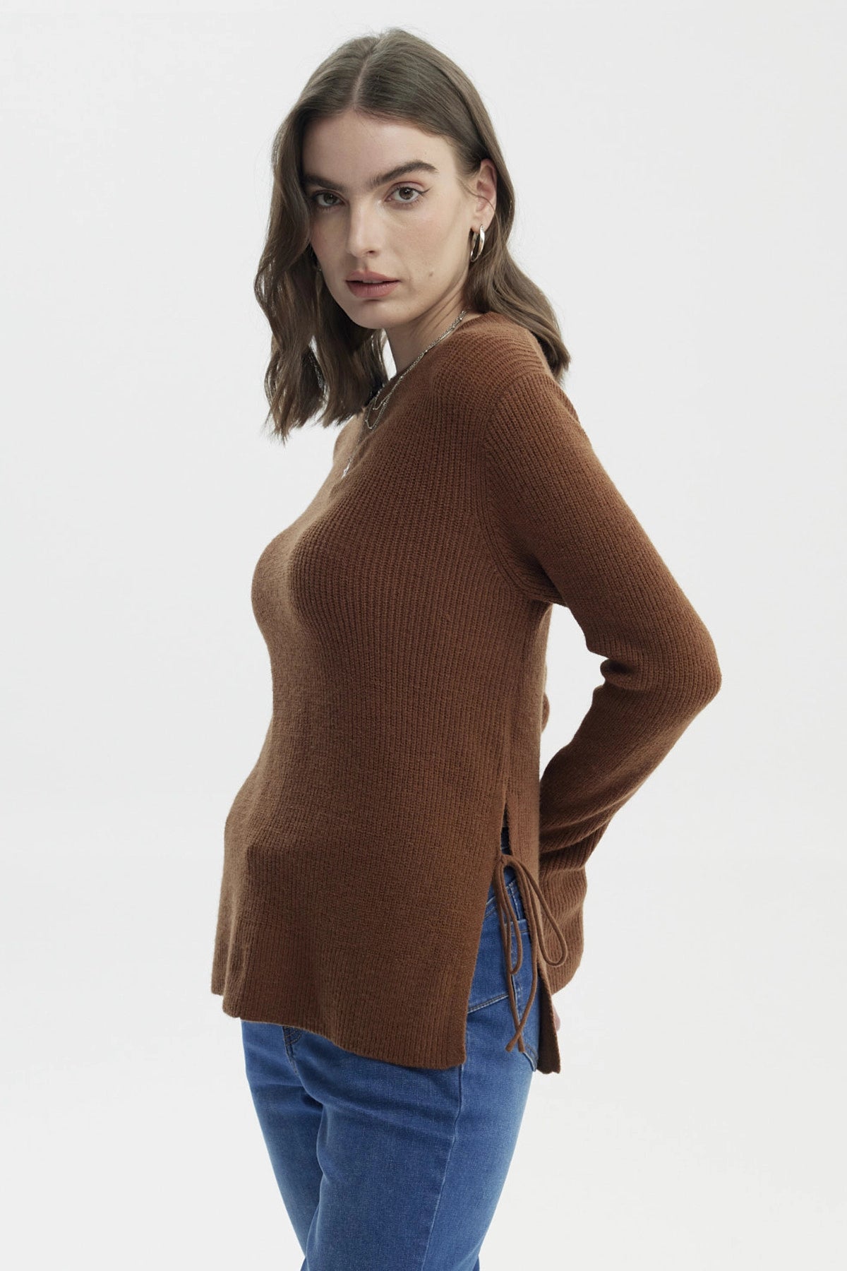 Sweater Mujer Slim Camel Oscuro