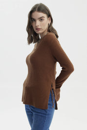 Sweater Mujer Slim Camel Oscuro