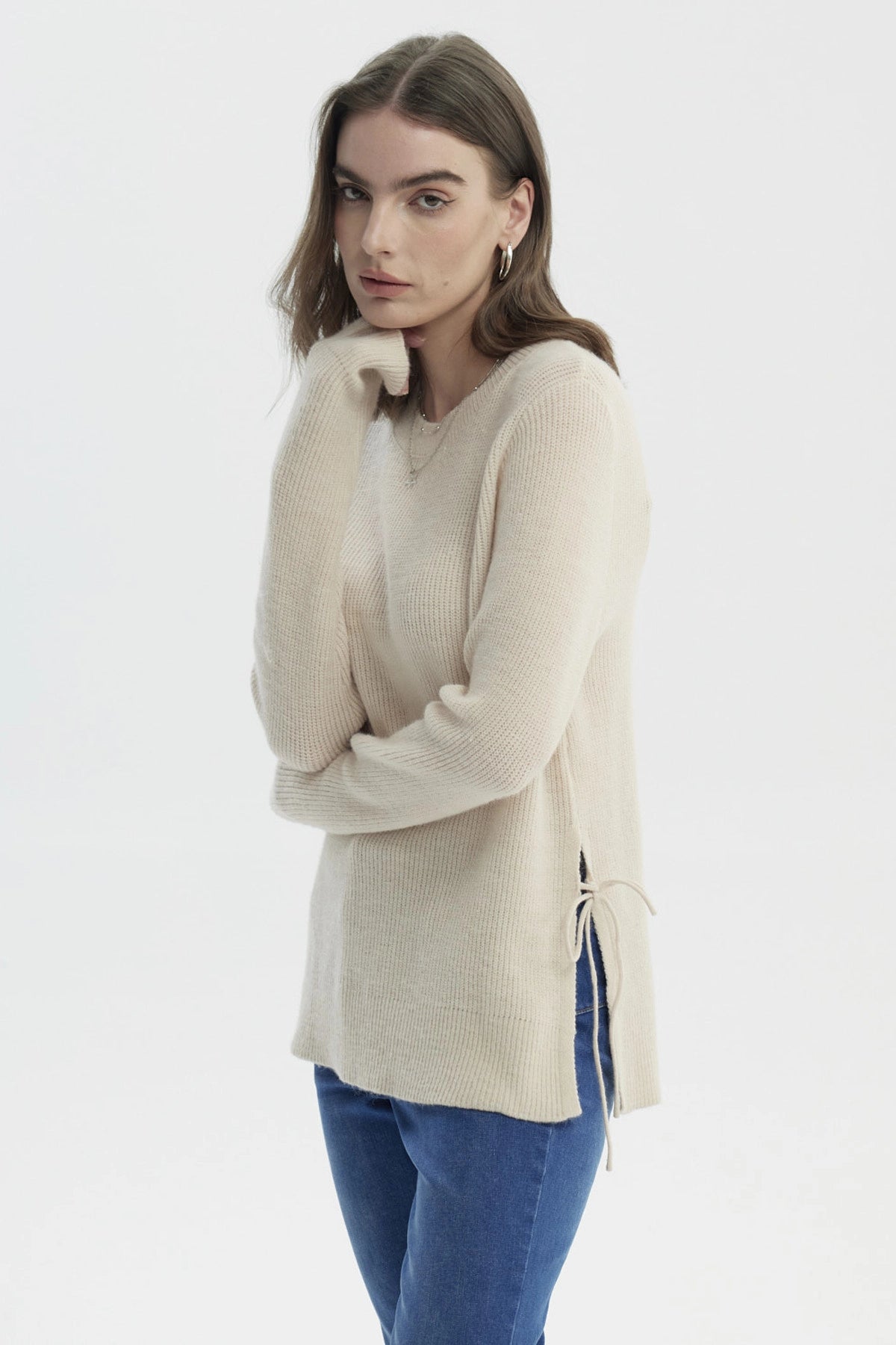 Sweater Mujer Slim Beige