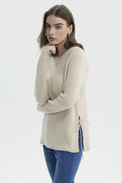 Sweater Mujer Slim Beige