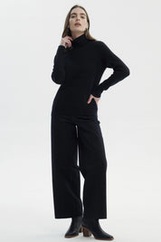 Sweater Mujer Slim Cuello Alto Negro