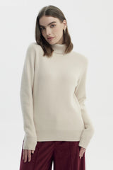 Sweater Mujer Slim Cuello Alto Beige