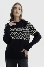 Sweater Mujer Slim Cuello Alto Negro
