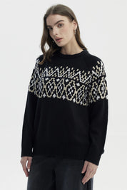 Sweater Mujer Slim Cuello Alto Negro