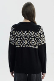 Sweater Mujer Slim Cuello Alto Negro