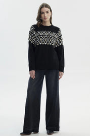 Sweater Mujer Slim Cuello Alto Negro