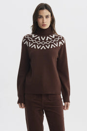 Sweater Mujer Ajustado Café