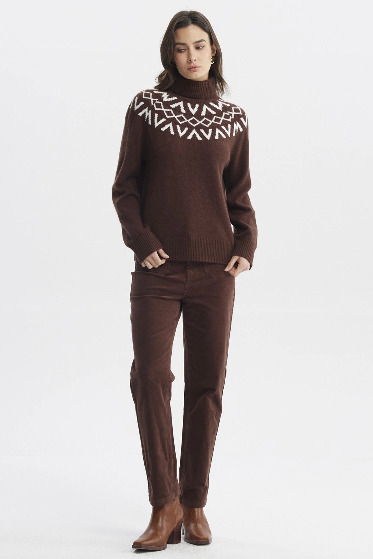 Sweater Mujer Ajustado Café