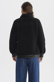Polar Mujer Cuello Camisero Negro