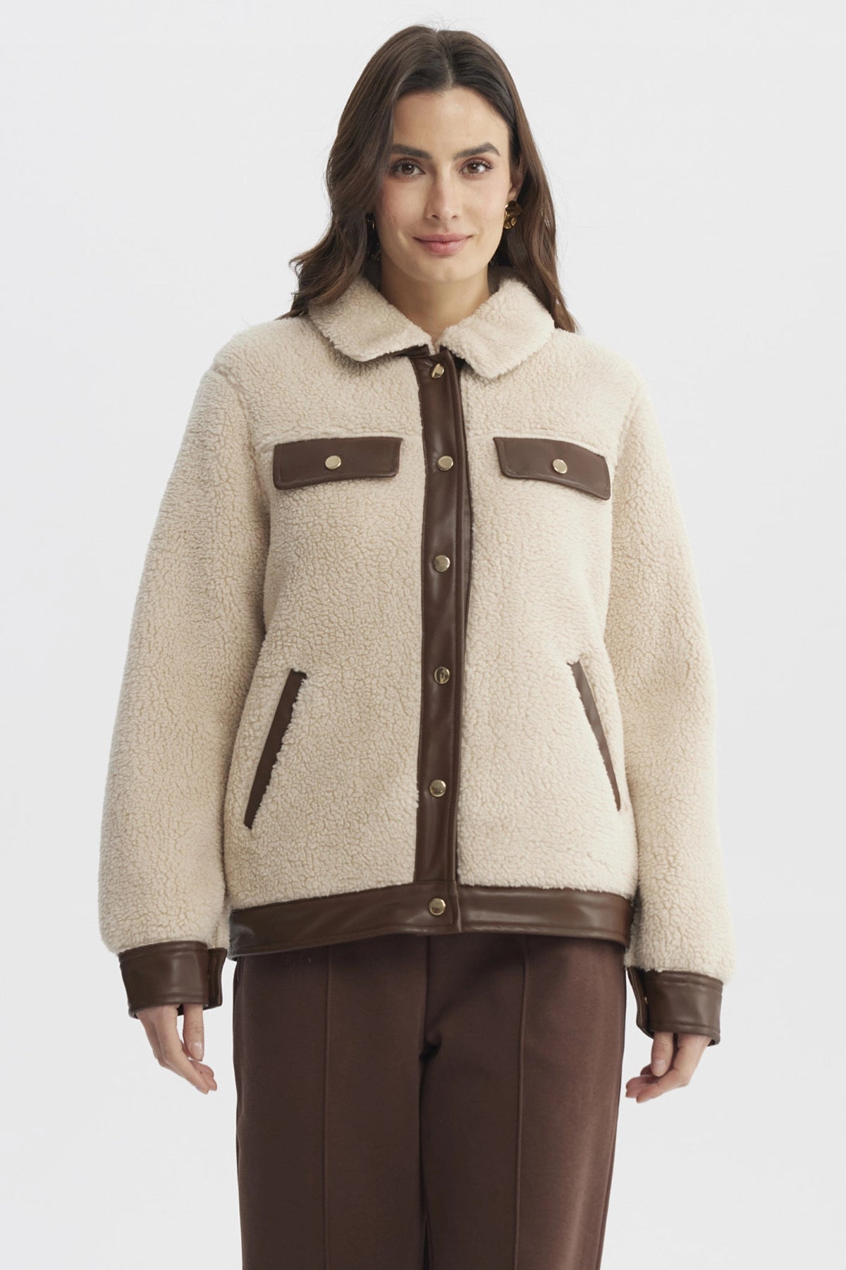 Polar Mujer Cuello Camisero Arena
